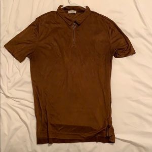 Brown Velvet Polo Zara Size USA L